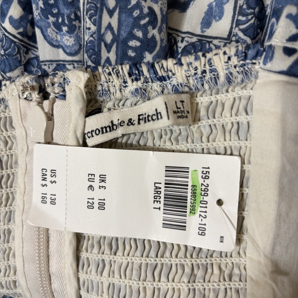Abercrombie & Fitch Blue and White Patchwork Floral Maxi Dress - Picture 9 of 13